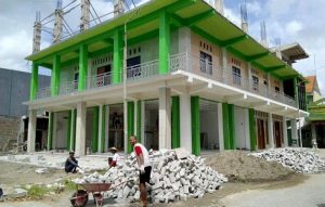 NU MART: Tampak bangunan gedung NUsantara Mart yang kini masih dalam proses pembangunan.